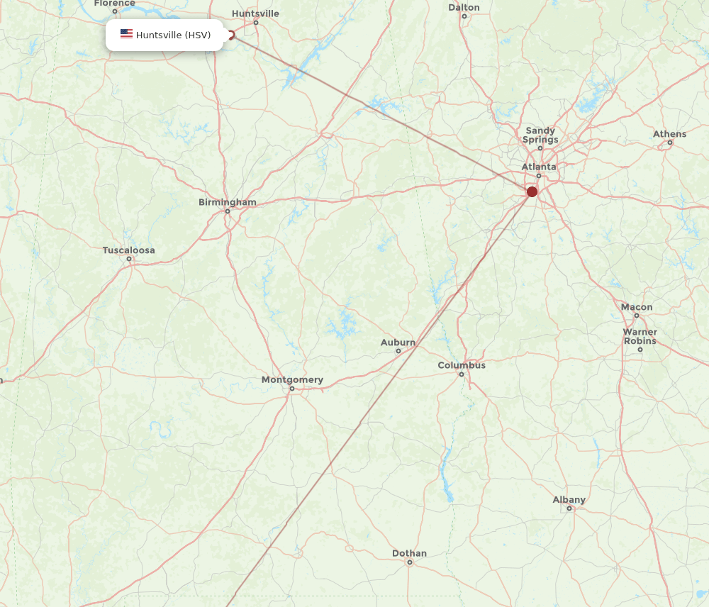 HSV-PNS flight routes