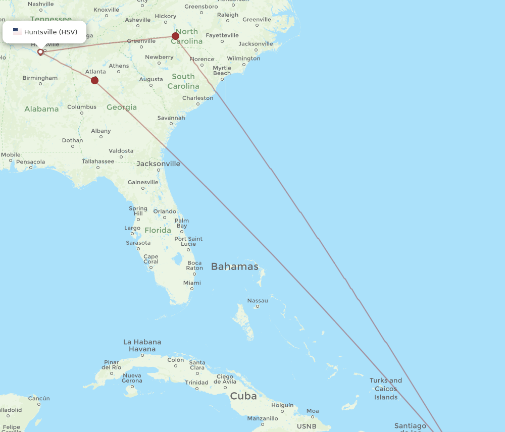 HSV-PUJ flight routes