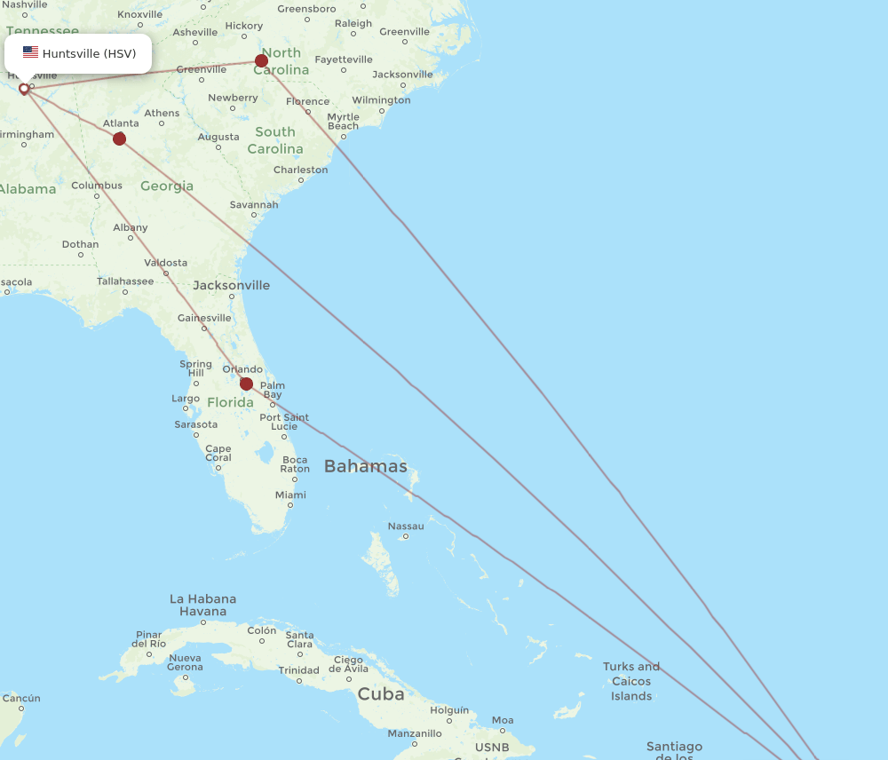 HSV-SJU flight routes