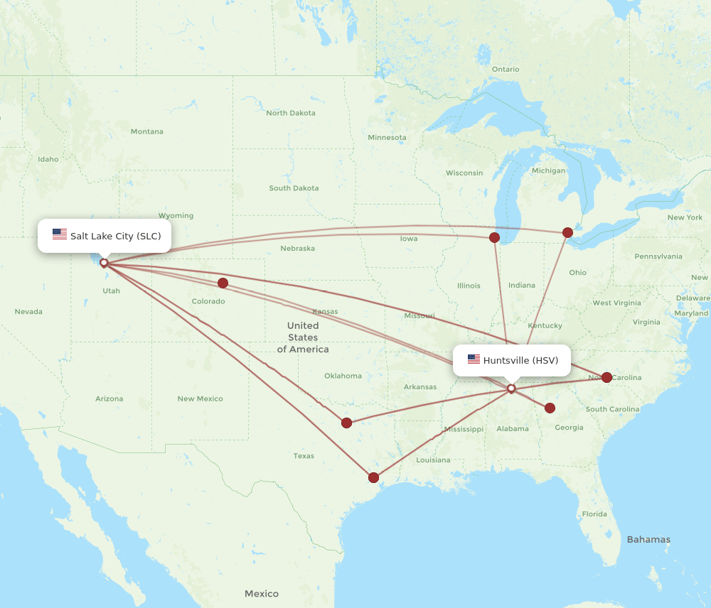 HSV-SLC flight routes