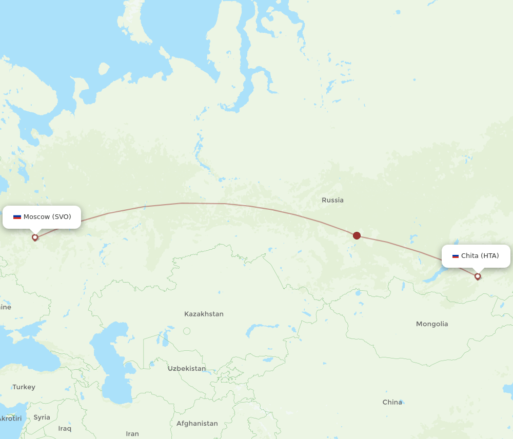 HTA to SVO flights and routes map