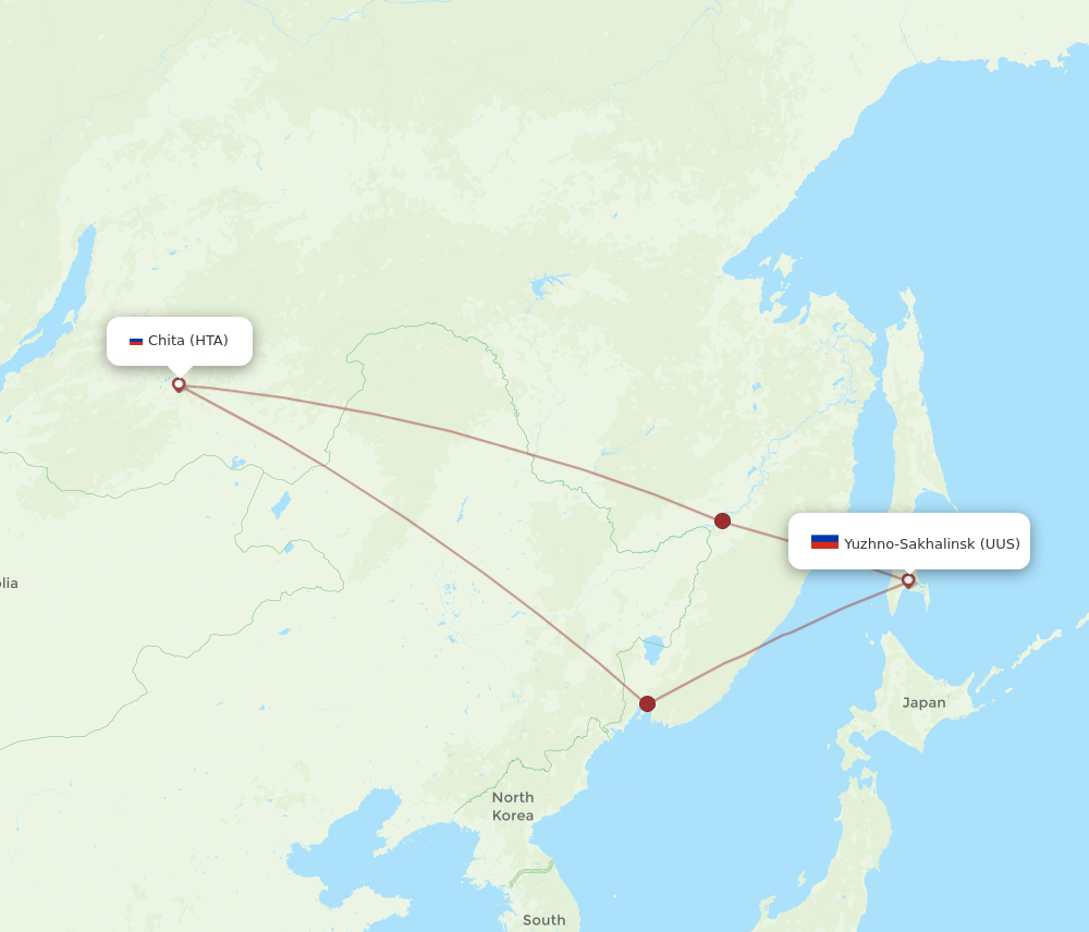 HTA to UUS flights and routes map
