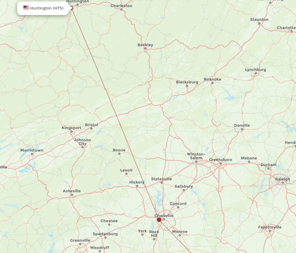 HTS-FLO flight routes