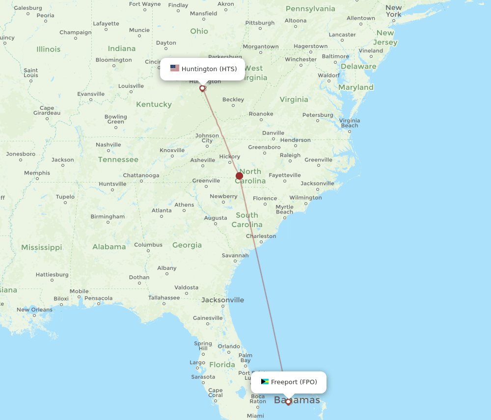 HTS-FPO flight routes
