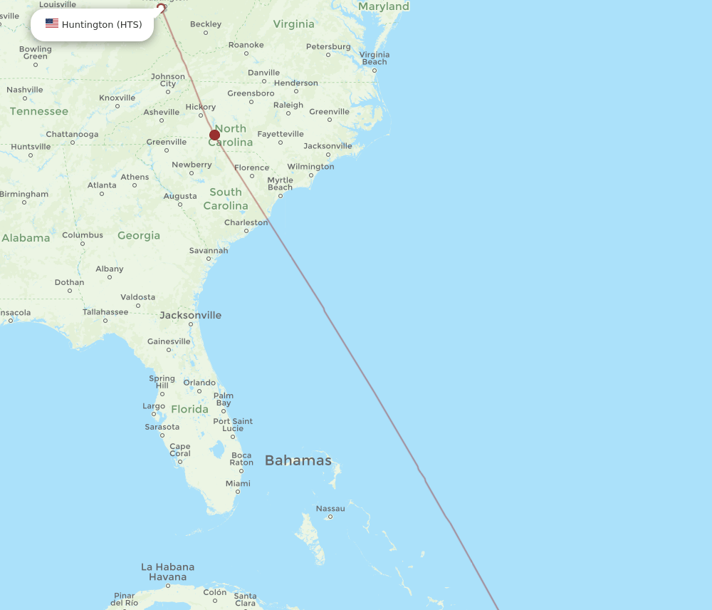 HTS-POP flight routes