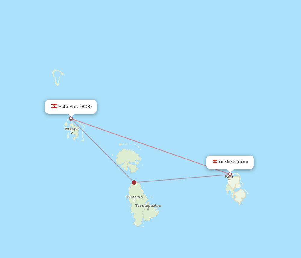 HUH-BOB flight routes
