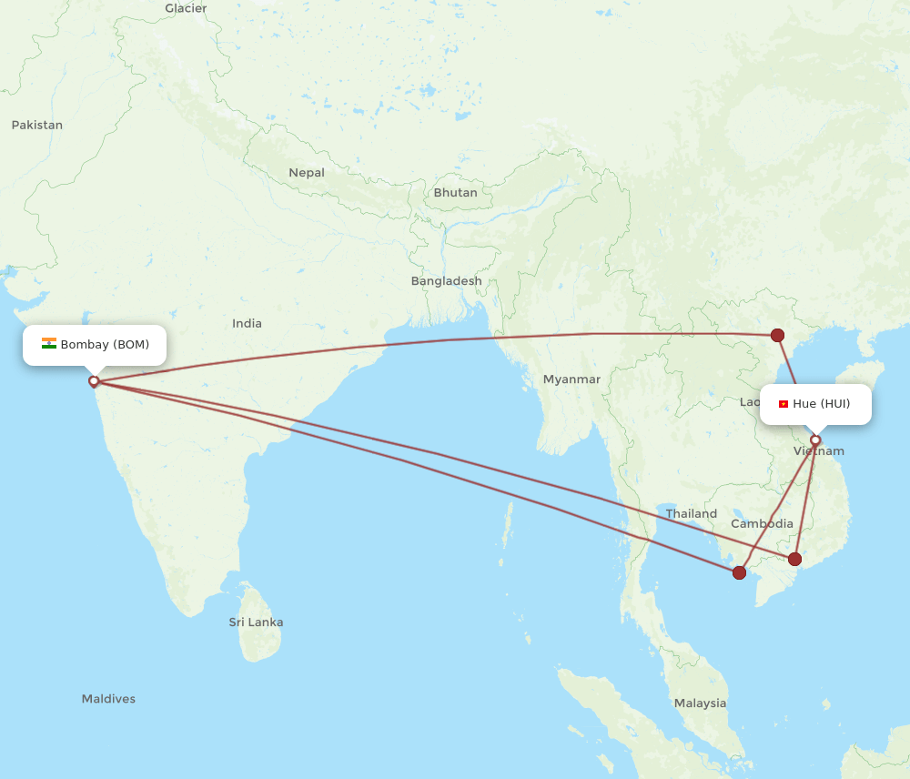 HUI-BOM flight routes