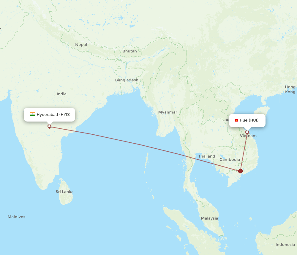 HUI-HYD flight routes