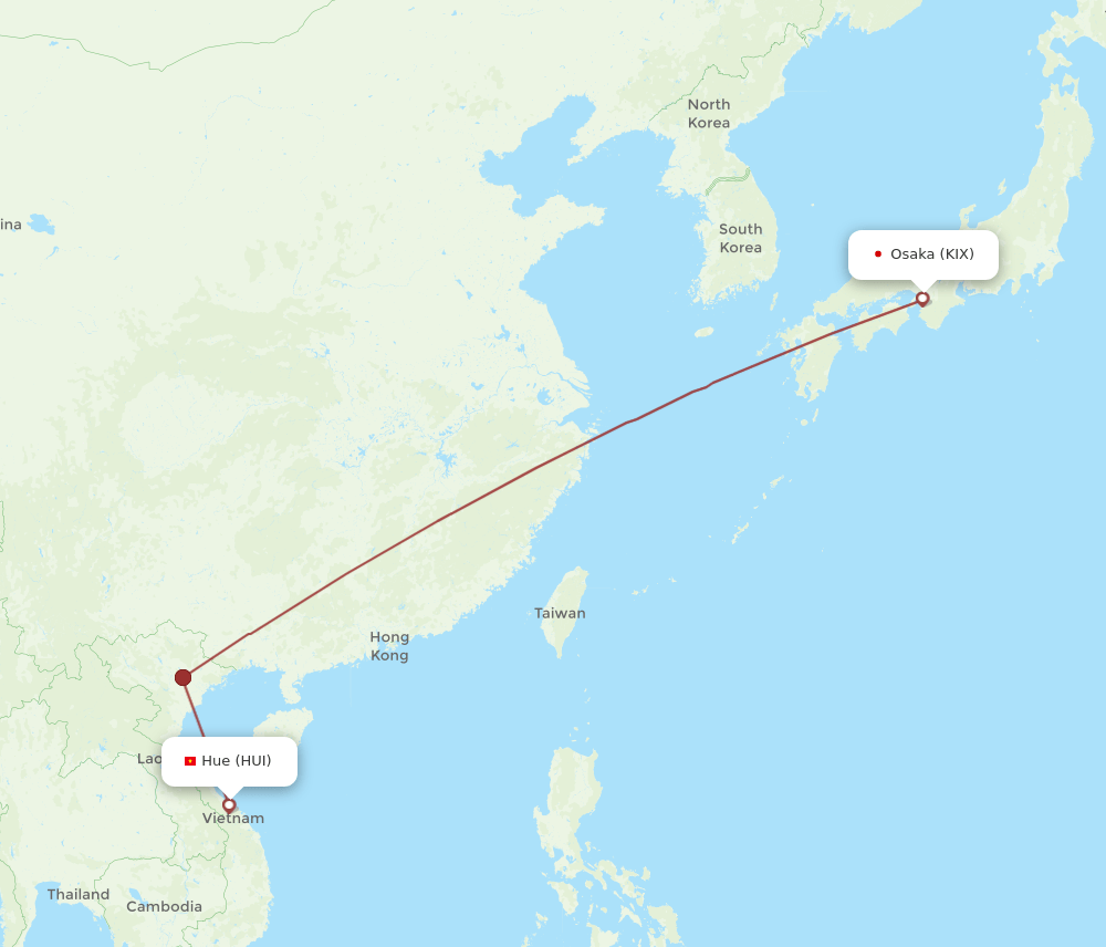 HUI-KIX flight routes