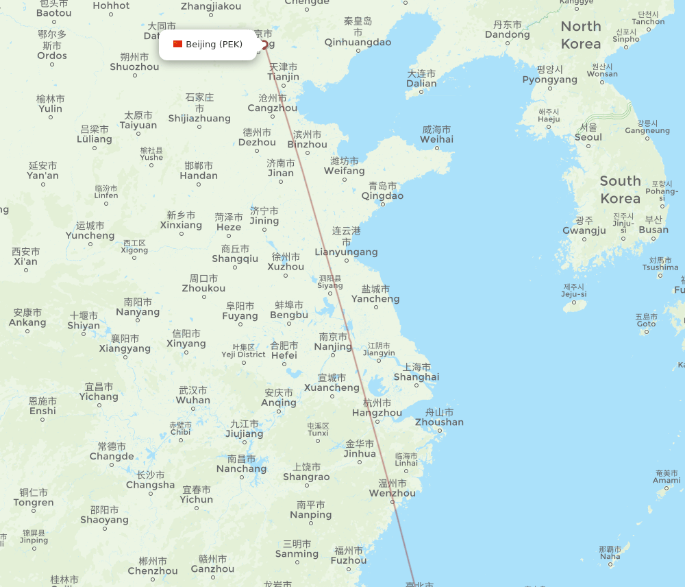 HUN-PEK flight routes