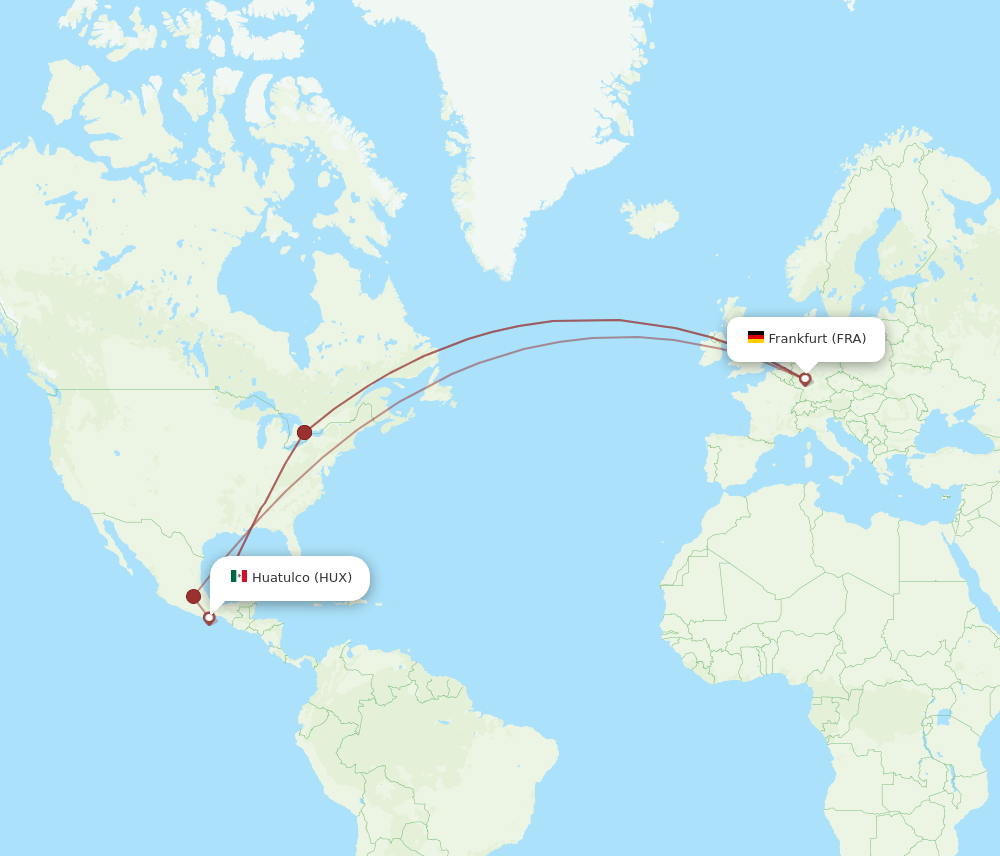 HUX to FRA flights and routes map