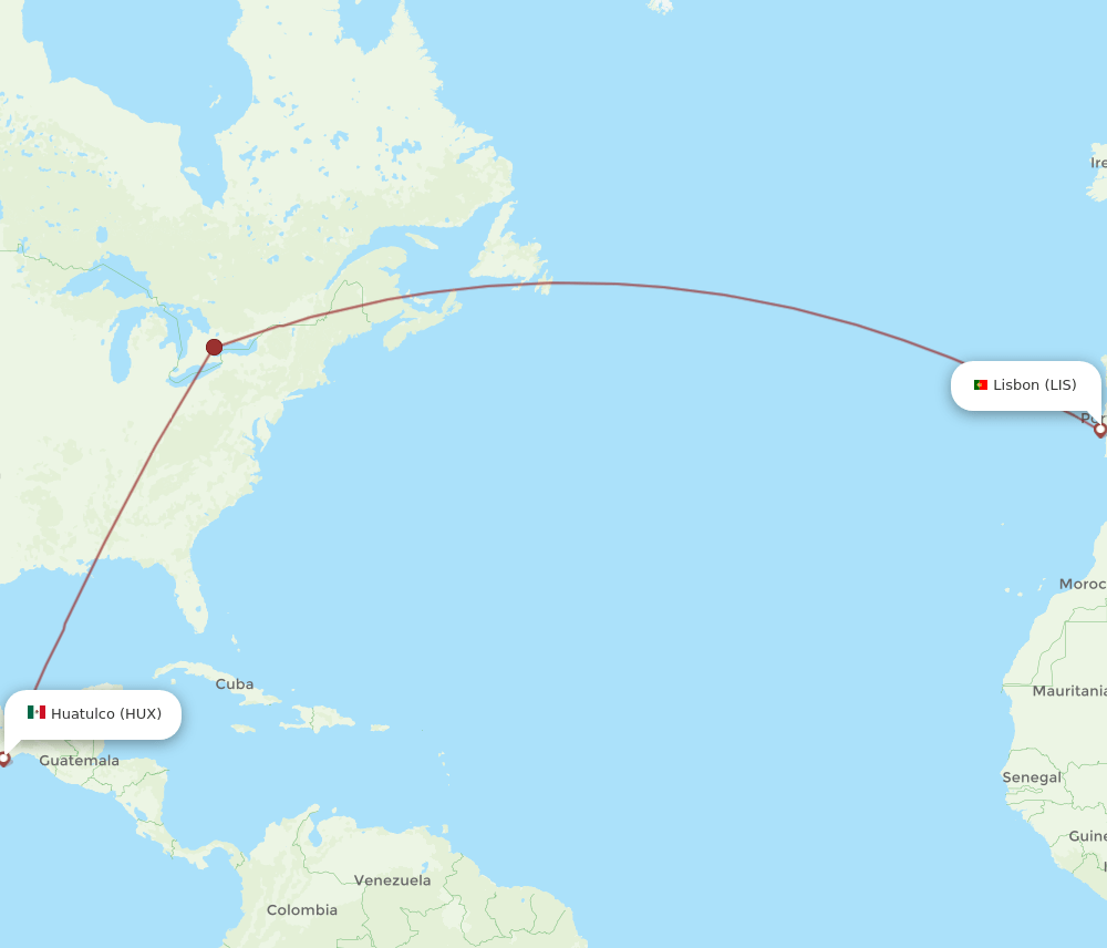 HUX to LIS flights and routes map