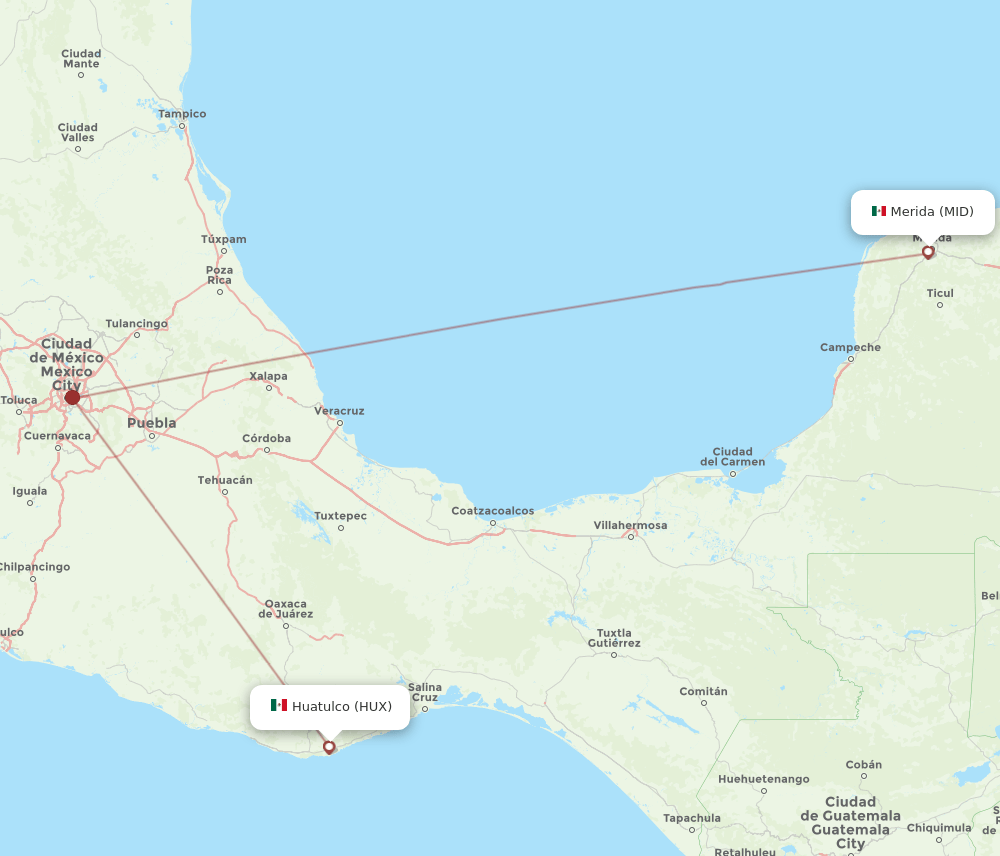 HUX-MID flight routes