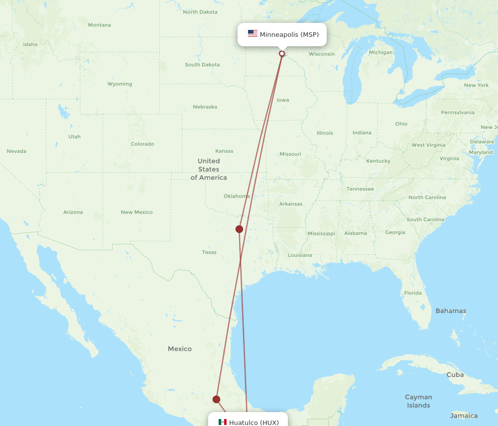 HUX-MSP flight routes
