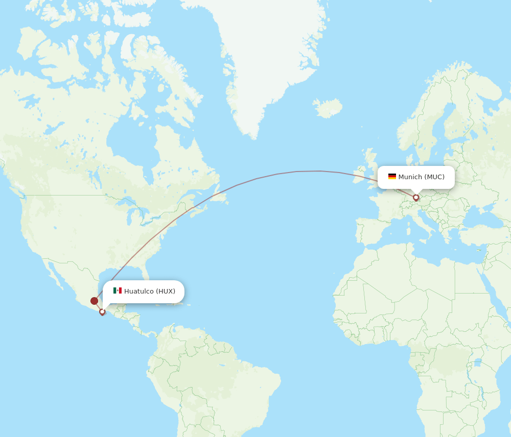 HUX to MUC flights and routes map