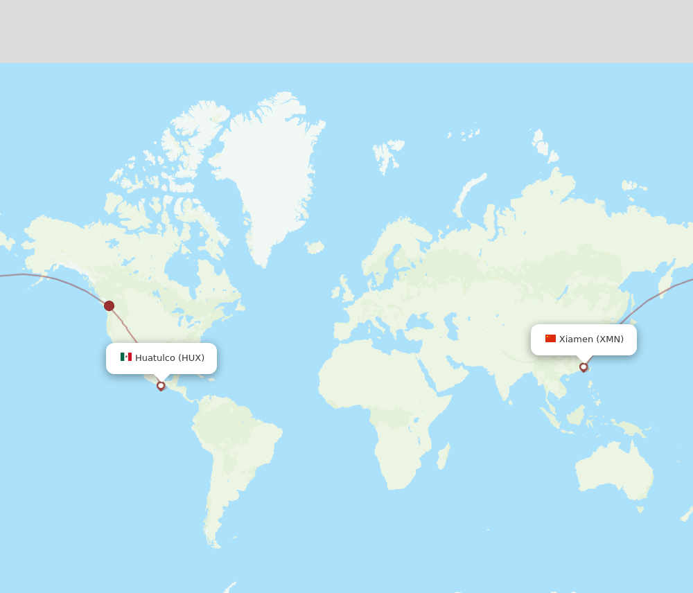 HUX-XMN flight routes