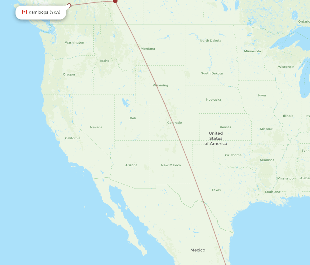 YKA to HUX flights and routes map