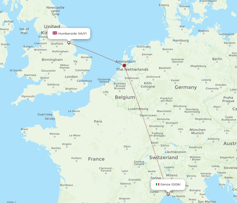 HUY-GOA flight routes