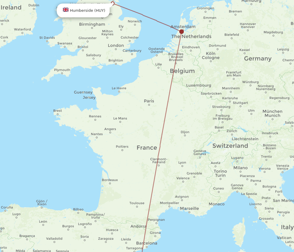 HUY-IBZ flight routes