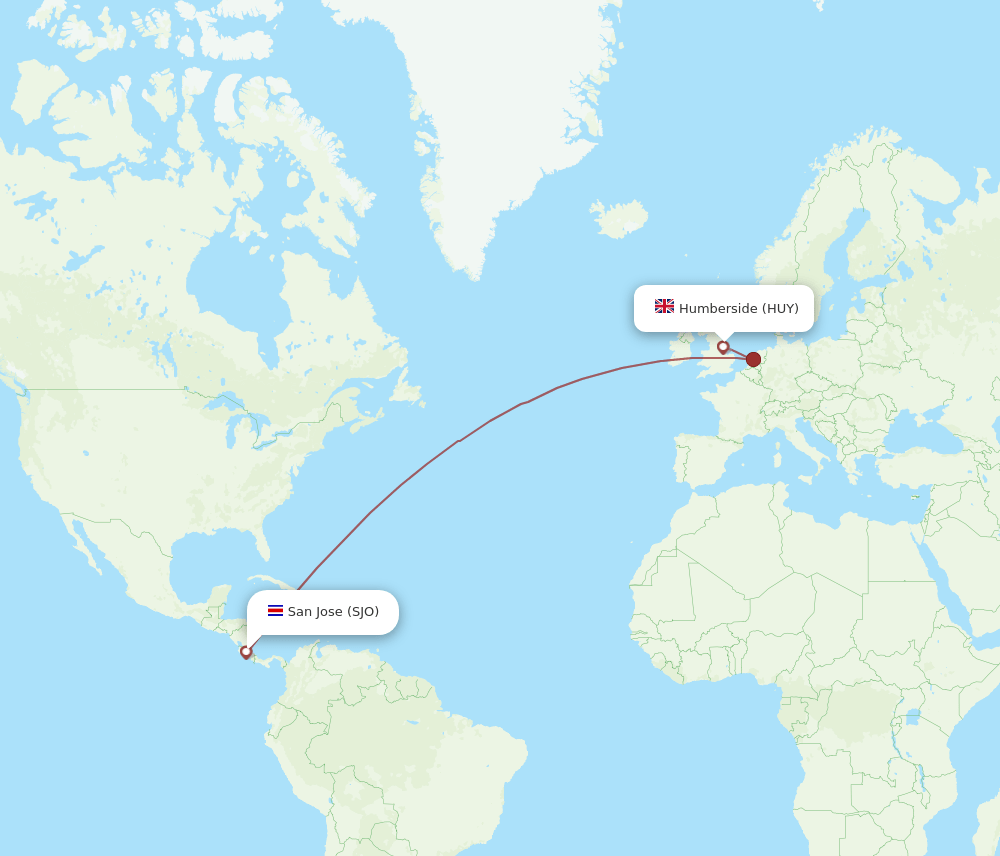 HUY-SJO flight routes