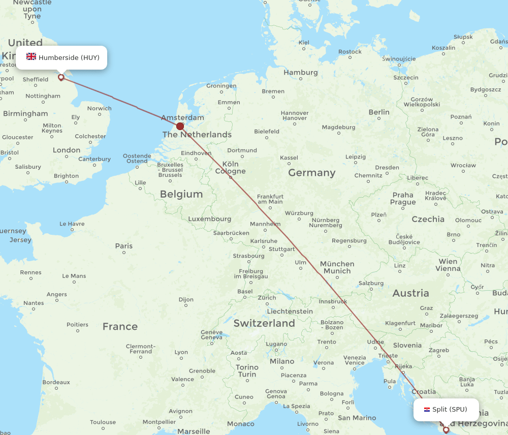 HUY-SPU flight routes