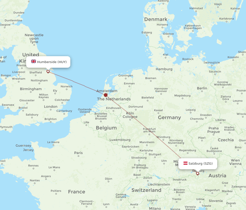 SZG to HUY flights and routes map