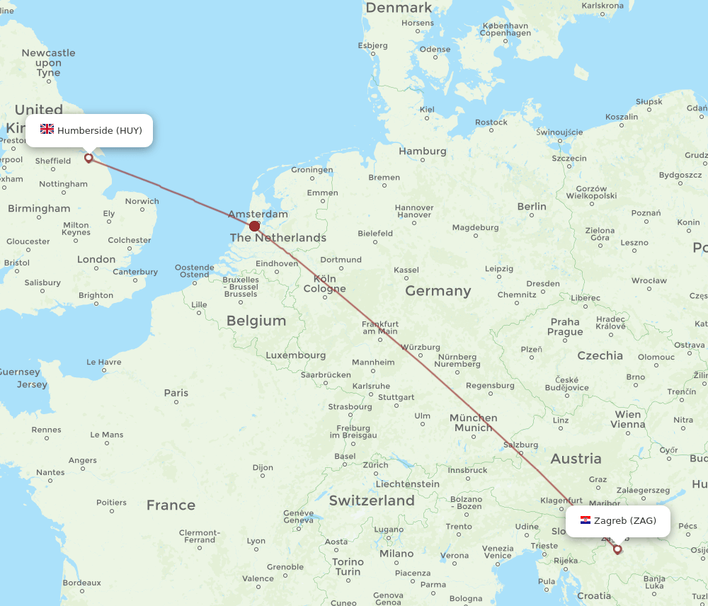 HUY-ZAG flight routes