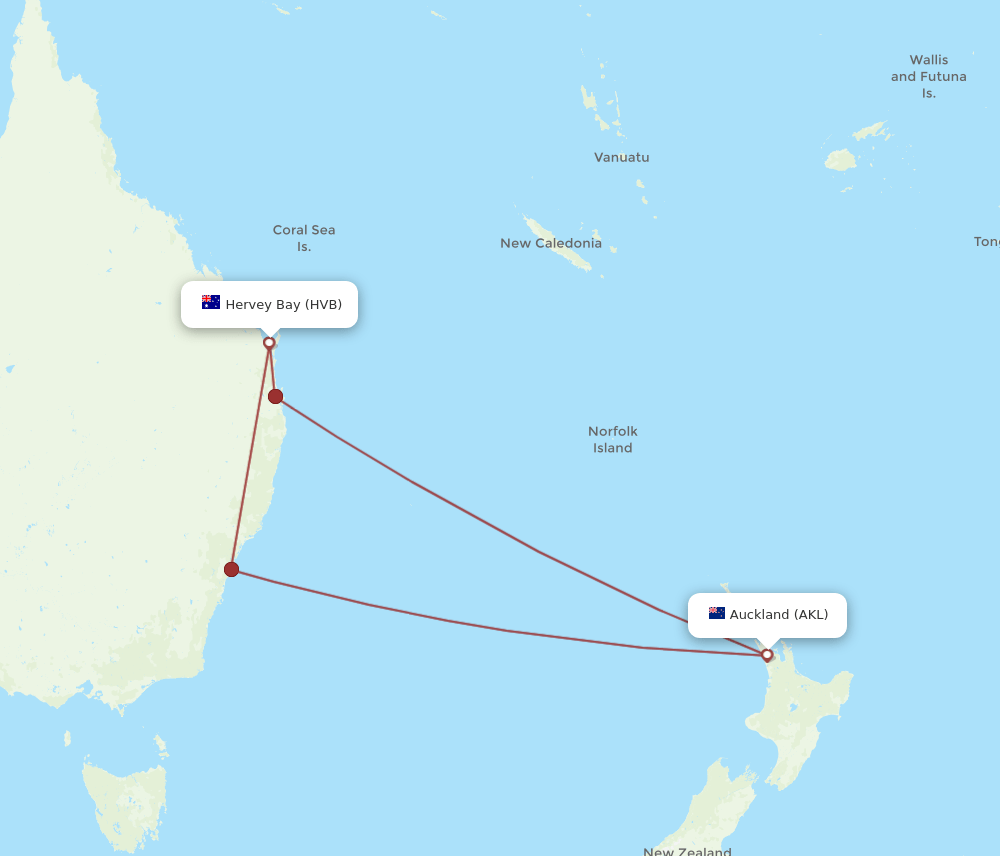 HVB-AKL flight routes