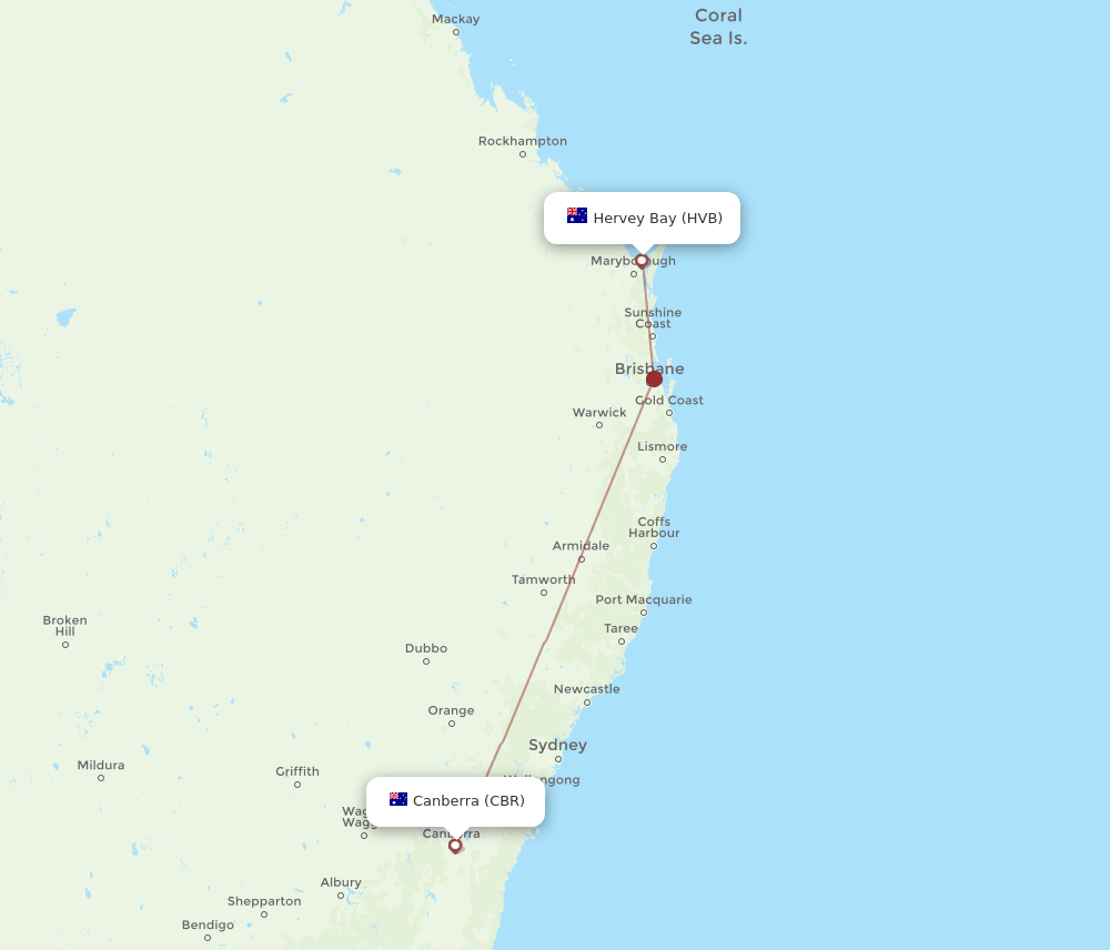 HVB-CBR flight routes