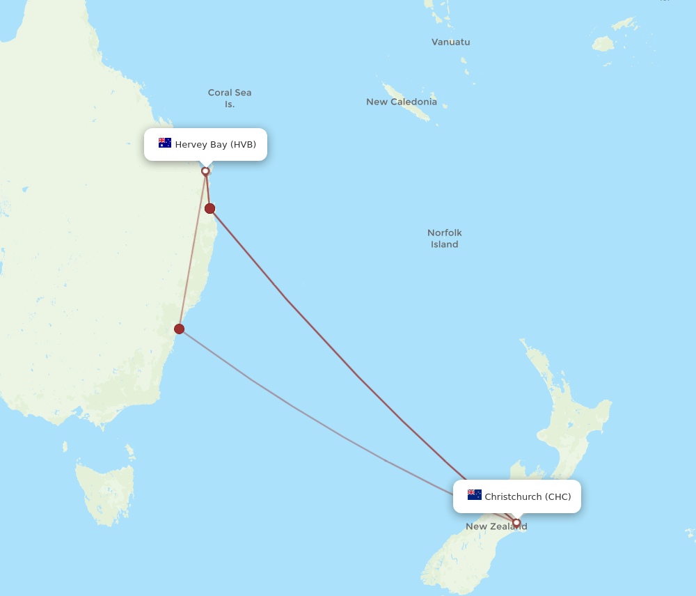 HVB-CHC flight routes