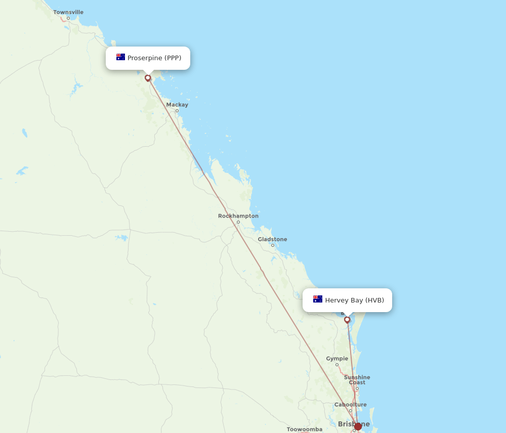 HVB to PPP flights and routes map