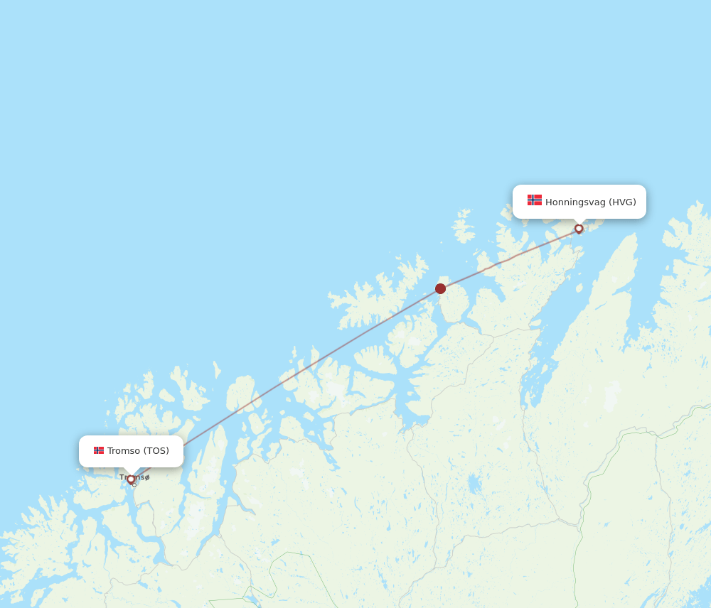 HVG to TOS flights and routes map