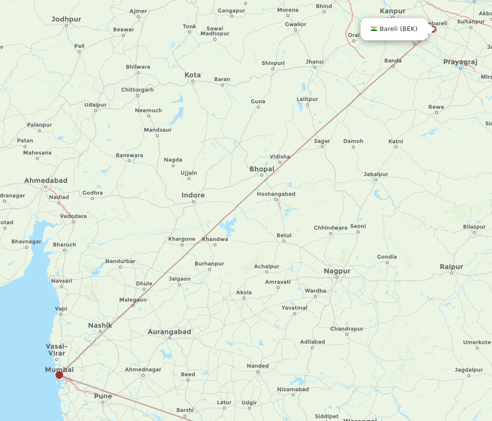 HYD-BEK flight routes
