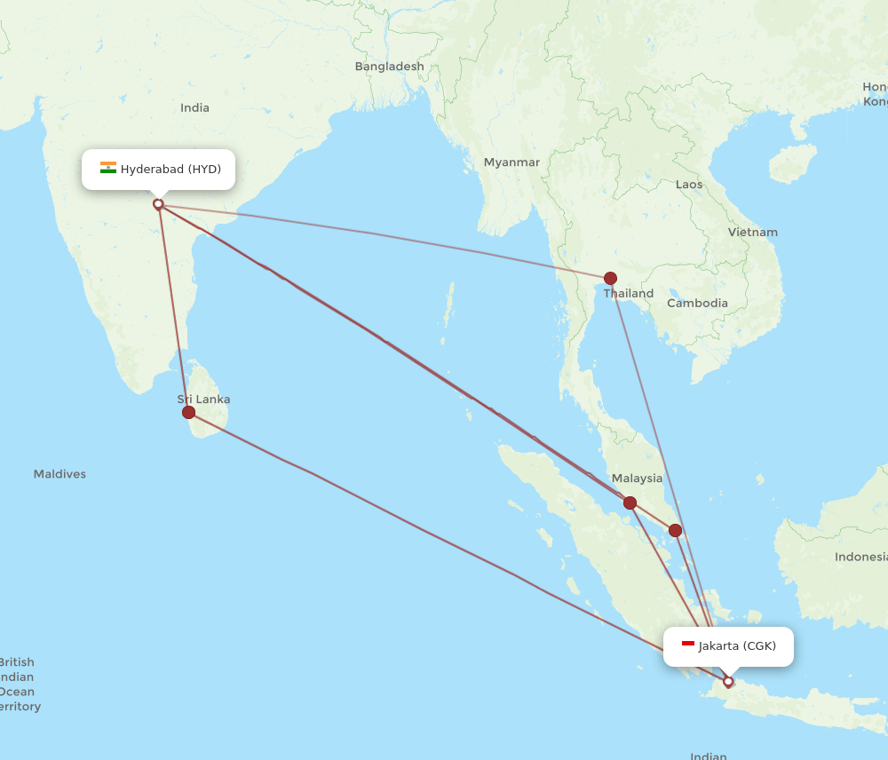 HYD-CGK flight routes