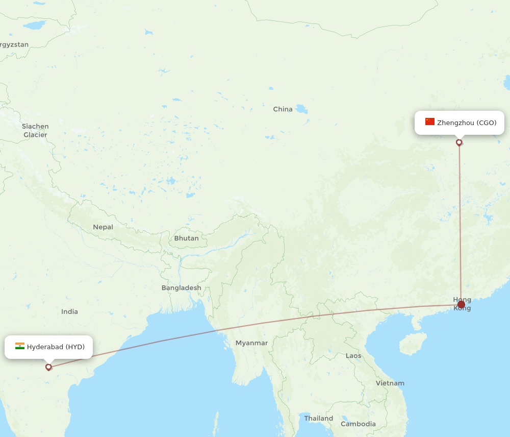 HYD-CGO flight routes