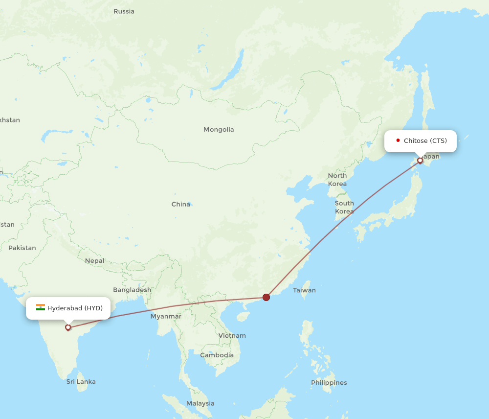 HYD-CTS flight routes