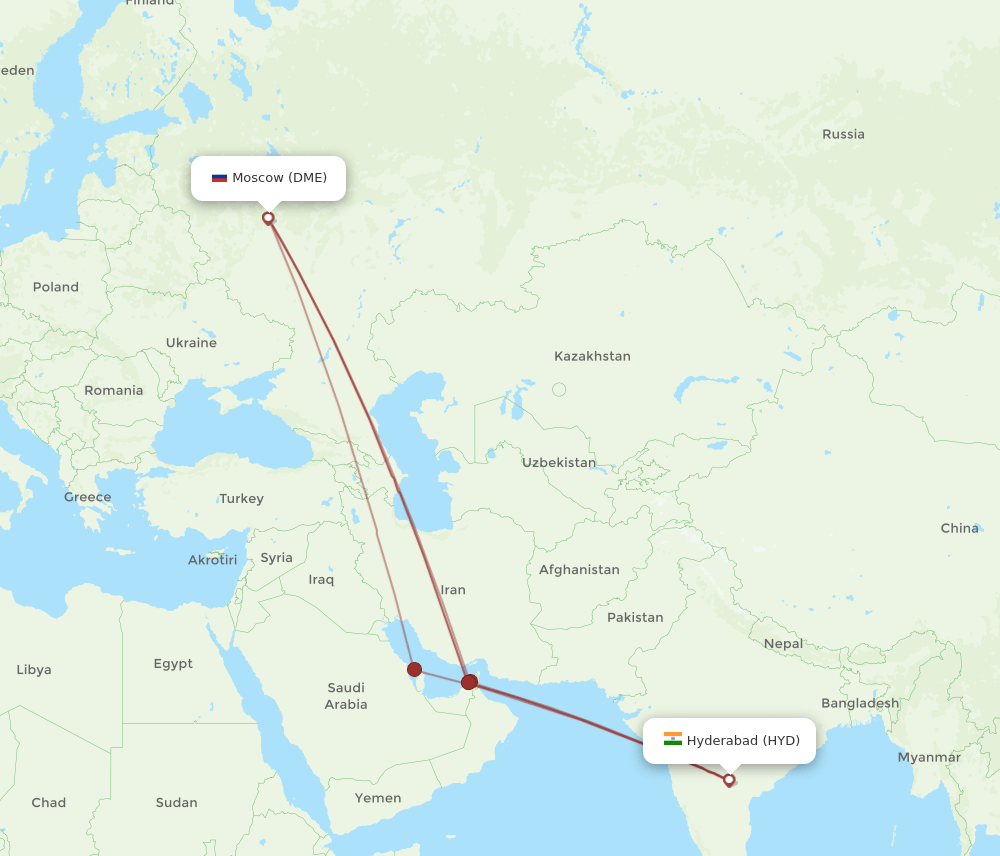 HYD-DME flight routes