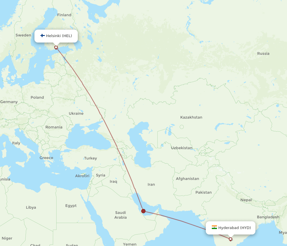 HYD-HEL flight routes