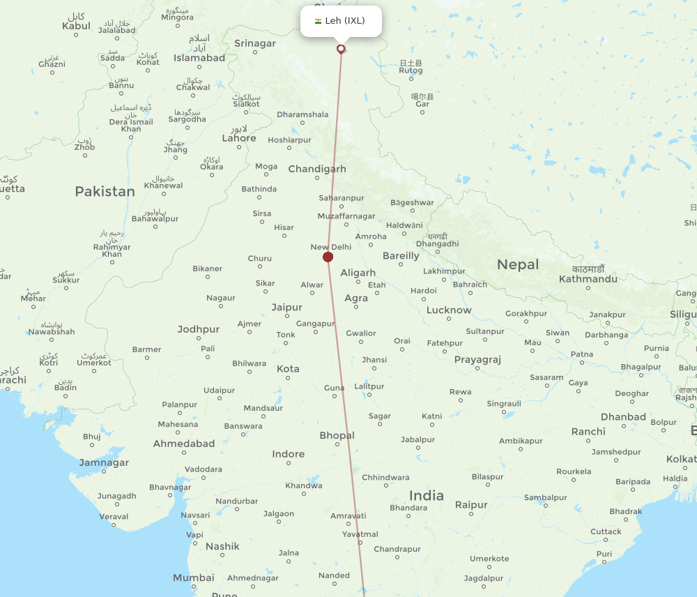 HYD to IXL flights and routes map