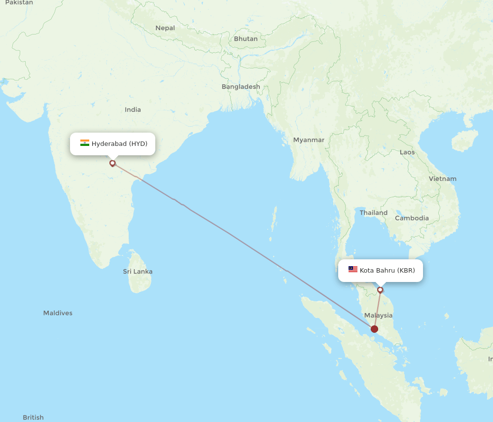 HYD-KBR flight routes