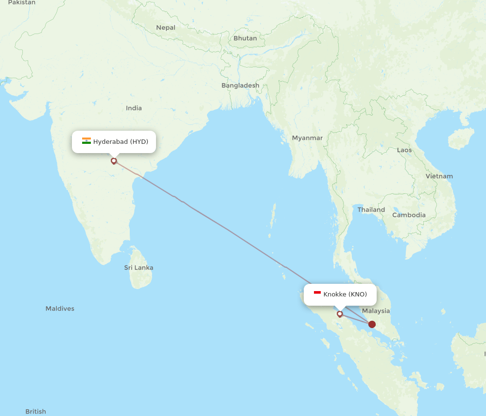HYD-KNO flight routes