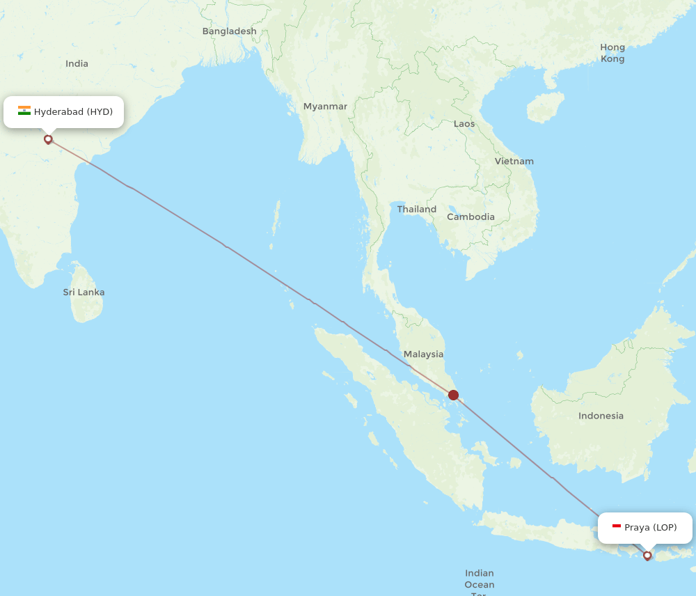 HYD-LOP flight routes