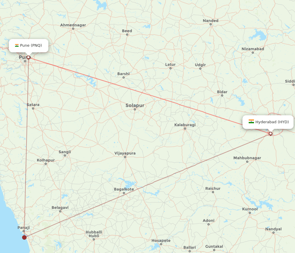 HYD-PNQ flight routes