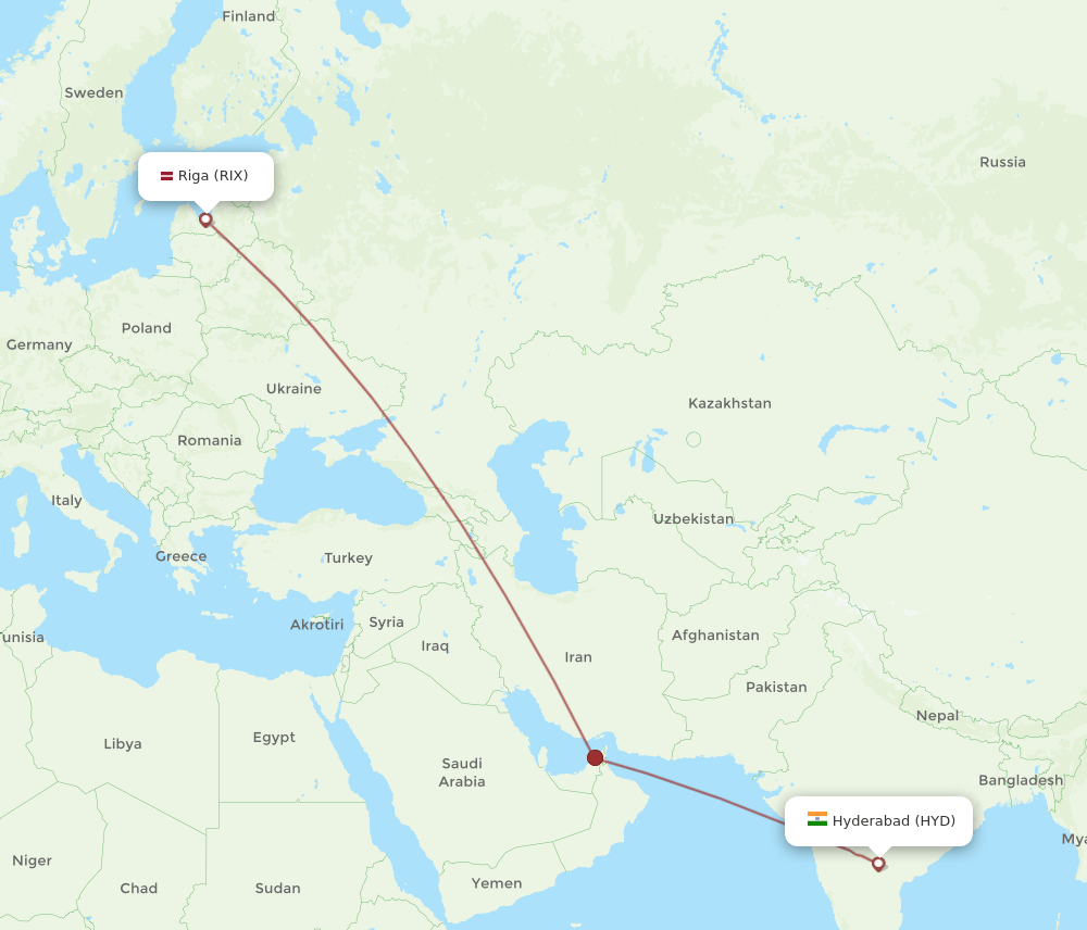 HYD-RIX flight routes