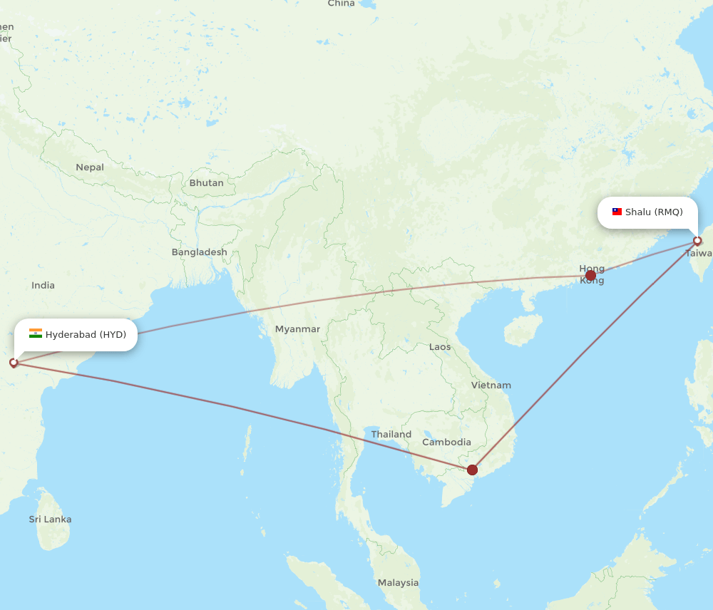 HYD-RMQ flight routes