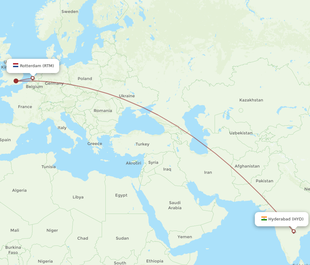 HYD-RTM flight routes