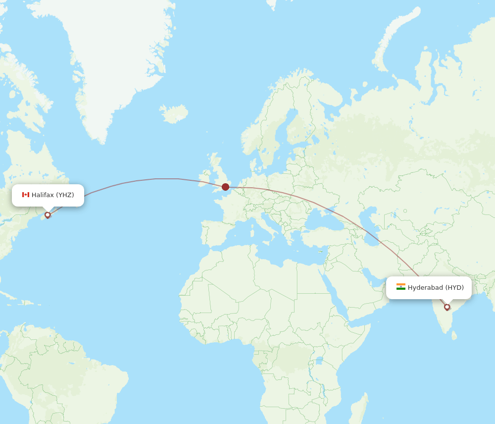 HYD-YHZ flight routes