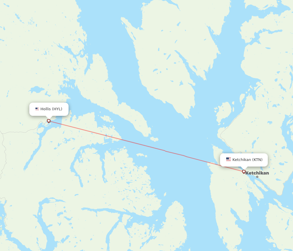 Hollis - Ketchikan route map and flight paths