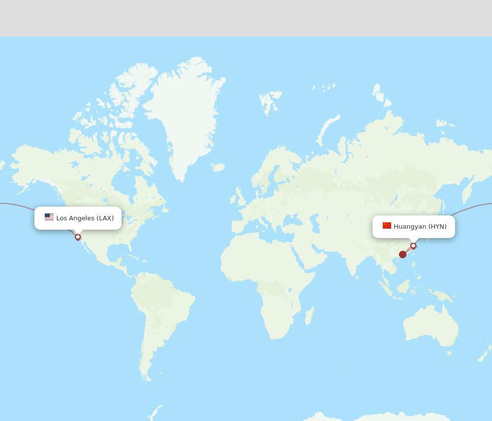 HYN-LAX flight routes