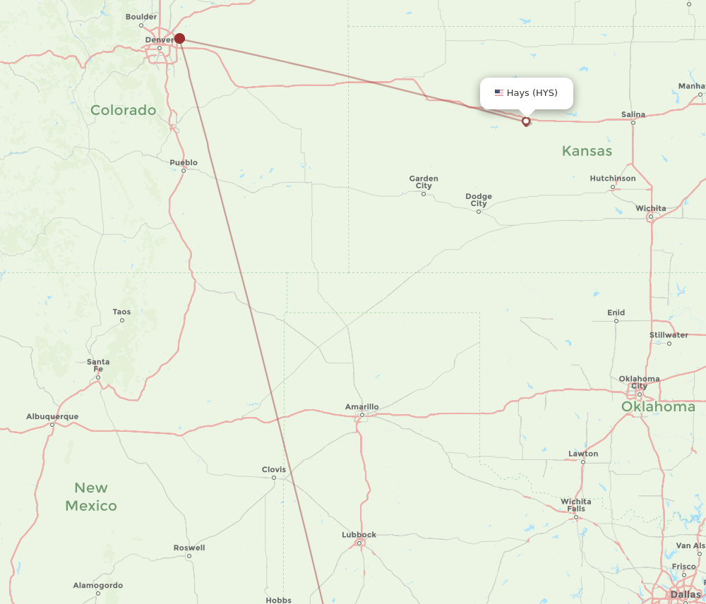 HYS-MAF flight routes
